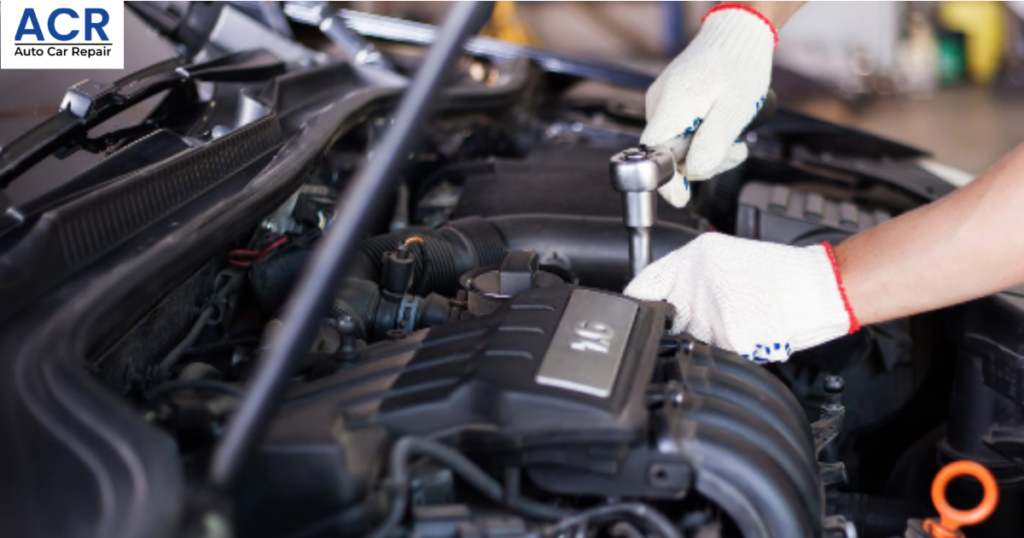 car engine service at auto car repair